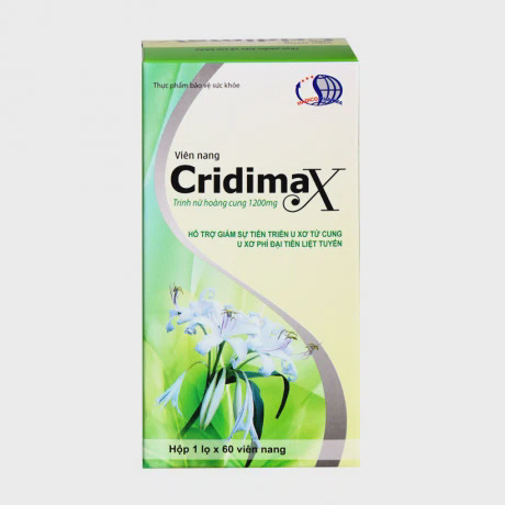 Thực phẩm bảo vệ sức khỏe hỗ trợ giảm sự tiến triển u xơ tử cung, u xơ phì đại tiền liệt tuyến Cridimax (Chai 60 viên)