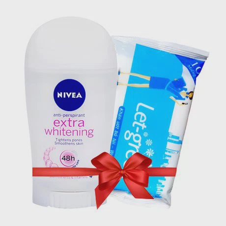 Sáp khử mùi trắng mịn, mờ vết thâm Nivea Extra Whitening (40ml) + Tặng kèm khăn ướt bỏ túi Let-Green (10 miếng/gói)