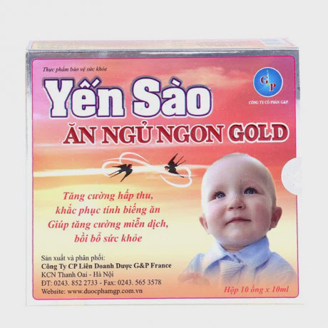 Thực phẩm bảo vệ sức khỏe Yến Sào Ăn Ngủ Ngon Gold (Hộp 10 ống x 10ml)