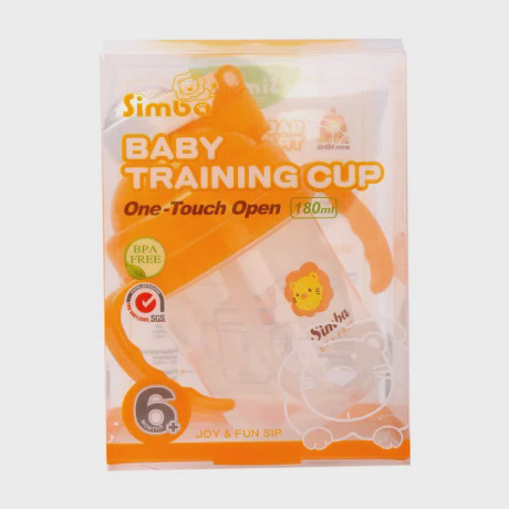 Ly tập uống nắp bật ống hút có tay cầm Simba (180ml)