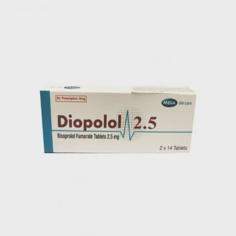 Viên nén Diopolol 2,5mg điều trị tăng huyết áp, đau thắt ngực (2 vỉ x 14 viên)