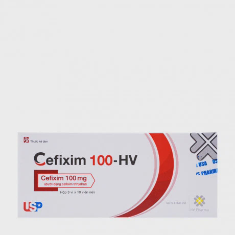 CEFIXIM 100 HV US Pharma (3vi x 10 vien)