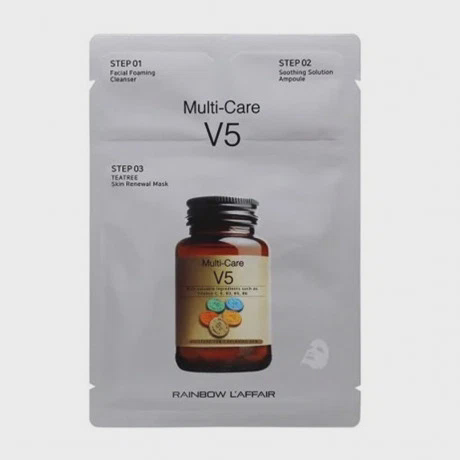 Mặt nạ dưỡng da 3 bước RainBow L'affair Multi Care V5 Teatree Skin Renewal (33ml)