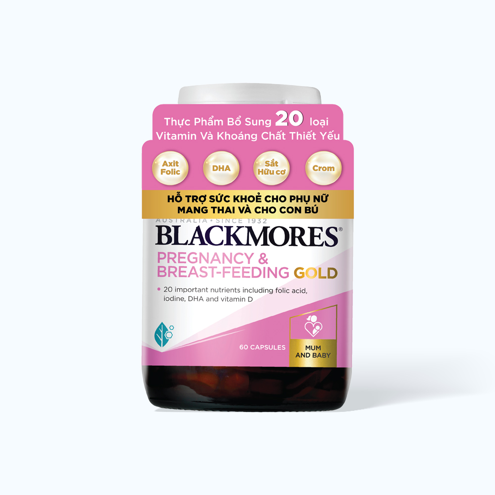Blackmores Pregnancy And Breast Feeding Gold  Vit Cho Ba Bau (Chai 60Vien)