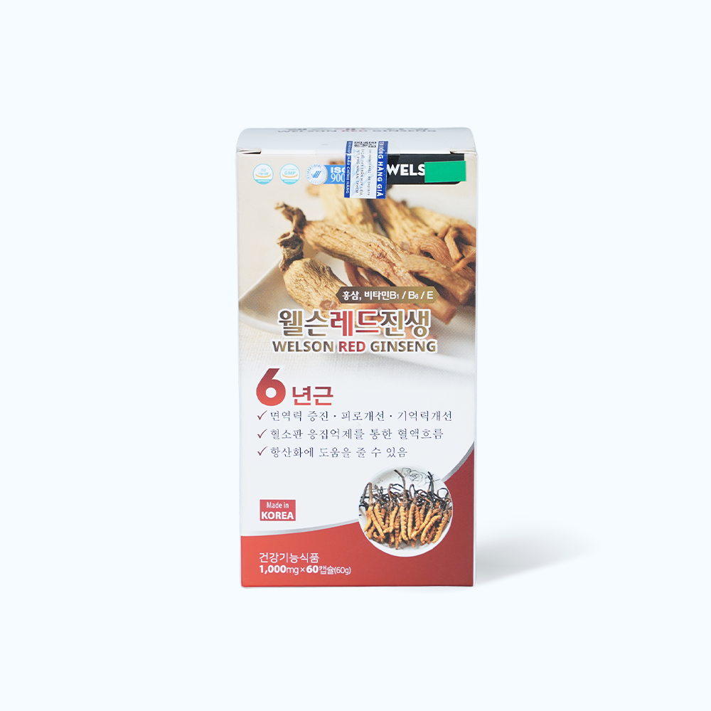 Welson Red Ginseng Hong Sam Boi Bo Suc Khoe (Hop 60Vien)