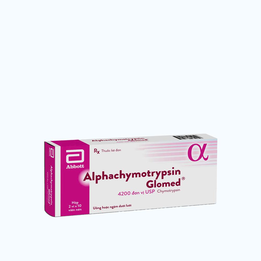 Alphachymotrypsin Glomed 4200USP (2 vi x 10 vien)