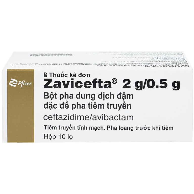 Bột pha dung dịch tiêm Zavicefta 2g/0,5g kháng sinh điều trị nhiễm khuẩn (hộp 10 chai)