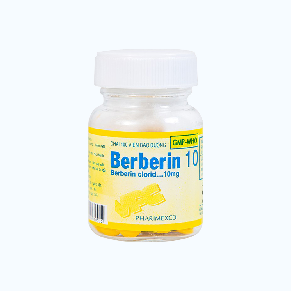 Berberin 10mg ( chai 100v) Pharimexco