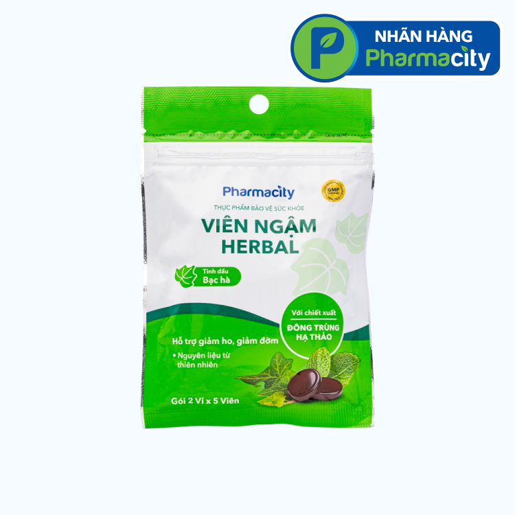 PMC Vien Ngam Herbal Lozenges (2 Vi x 5 vien) - New 2024