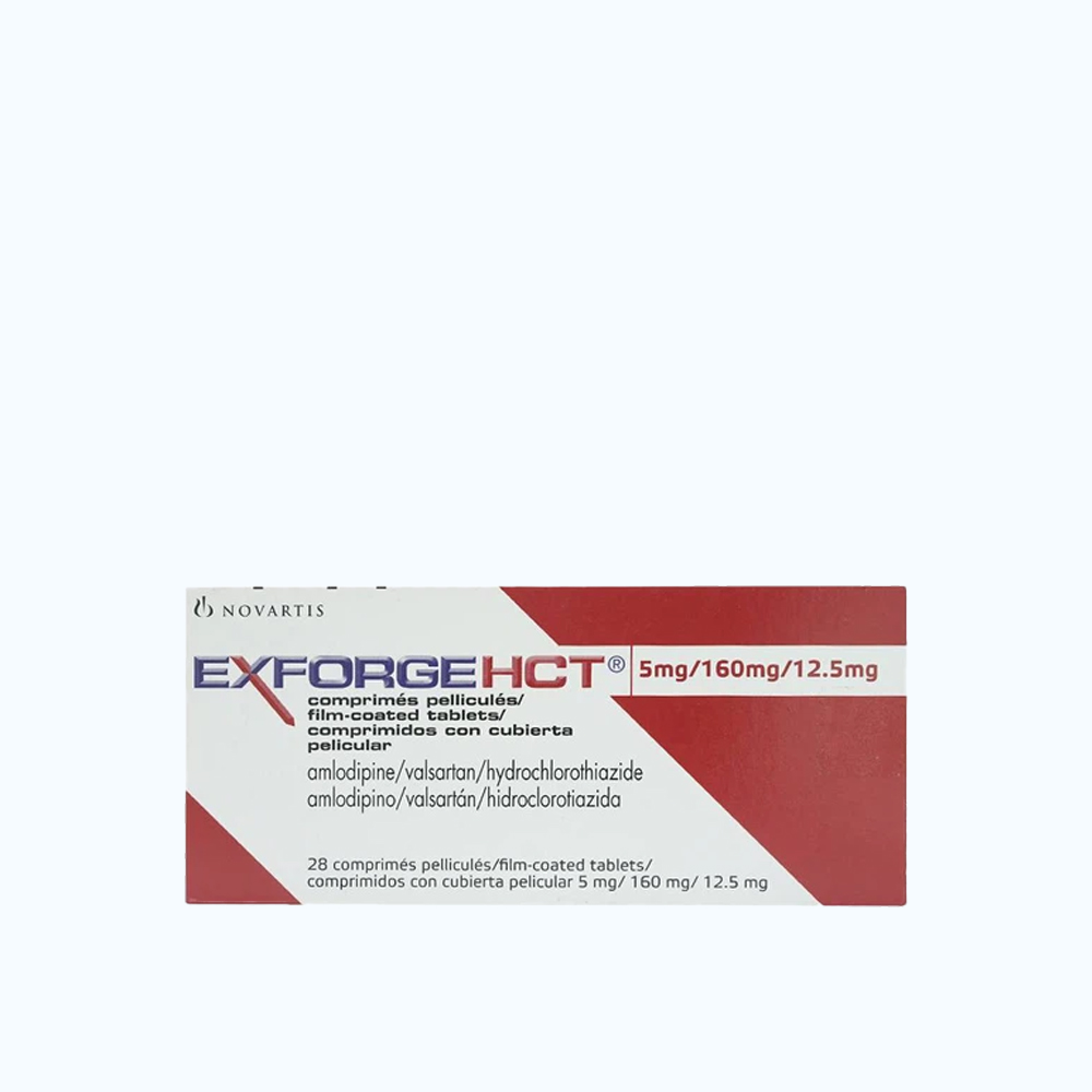 Exforge HCT 5mg/160mg/12.5mg (4Vi x 7Vien)