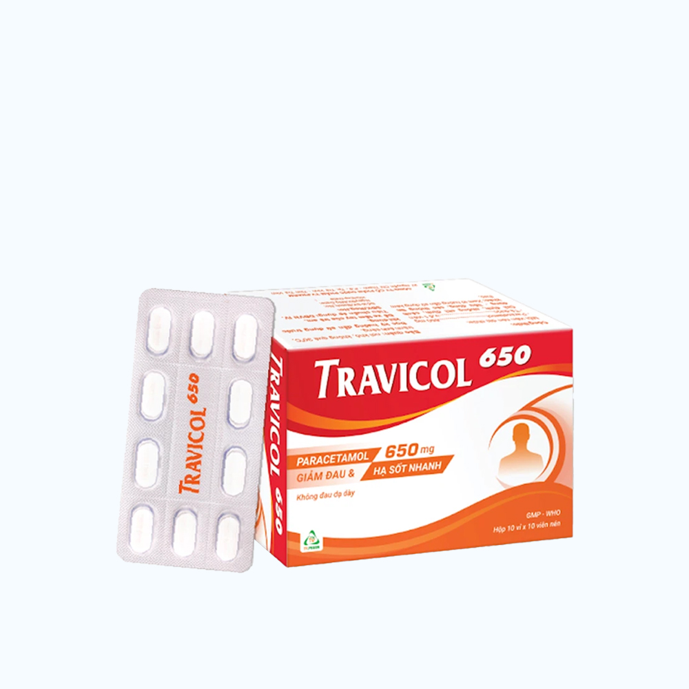 Travicol Tab 650mg (Hop 10vi x 10vien)