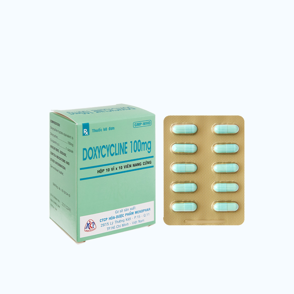 Doxycycline 100mg (Hop 10 vi x 10 vien)