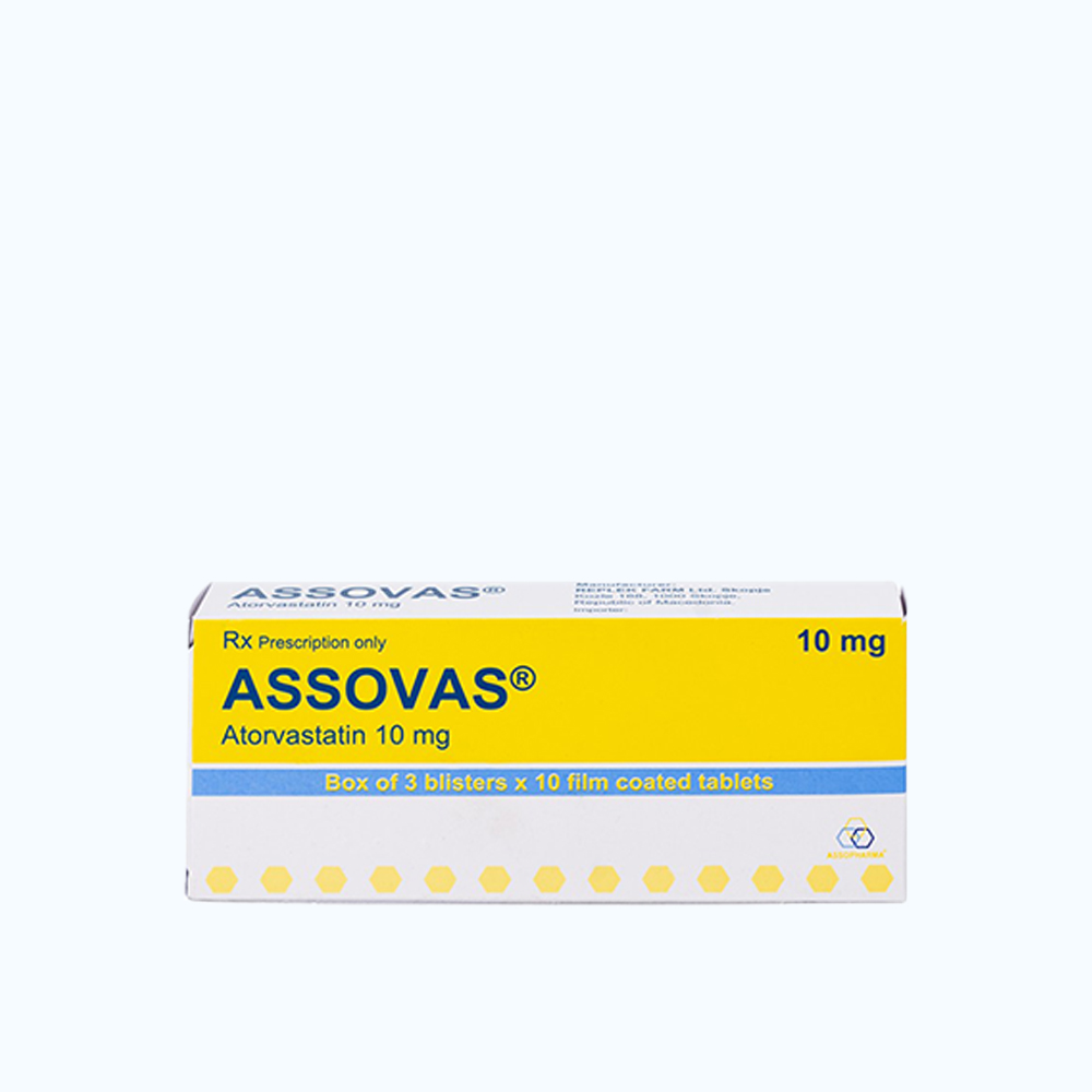 Assovas 10mg (Hop 3 vi x 10 vien)