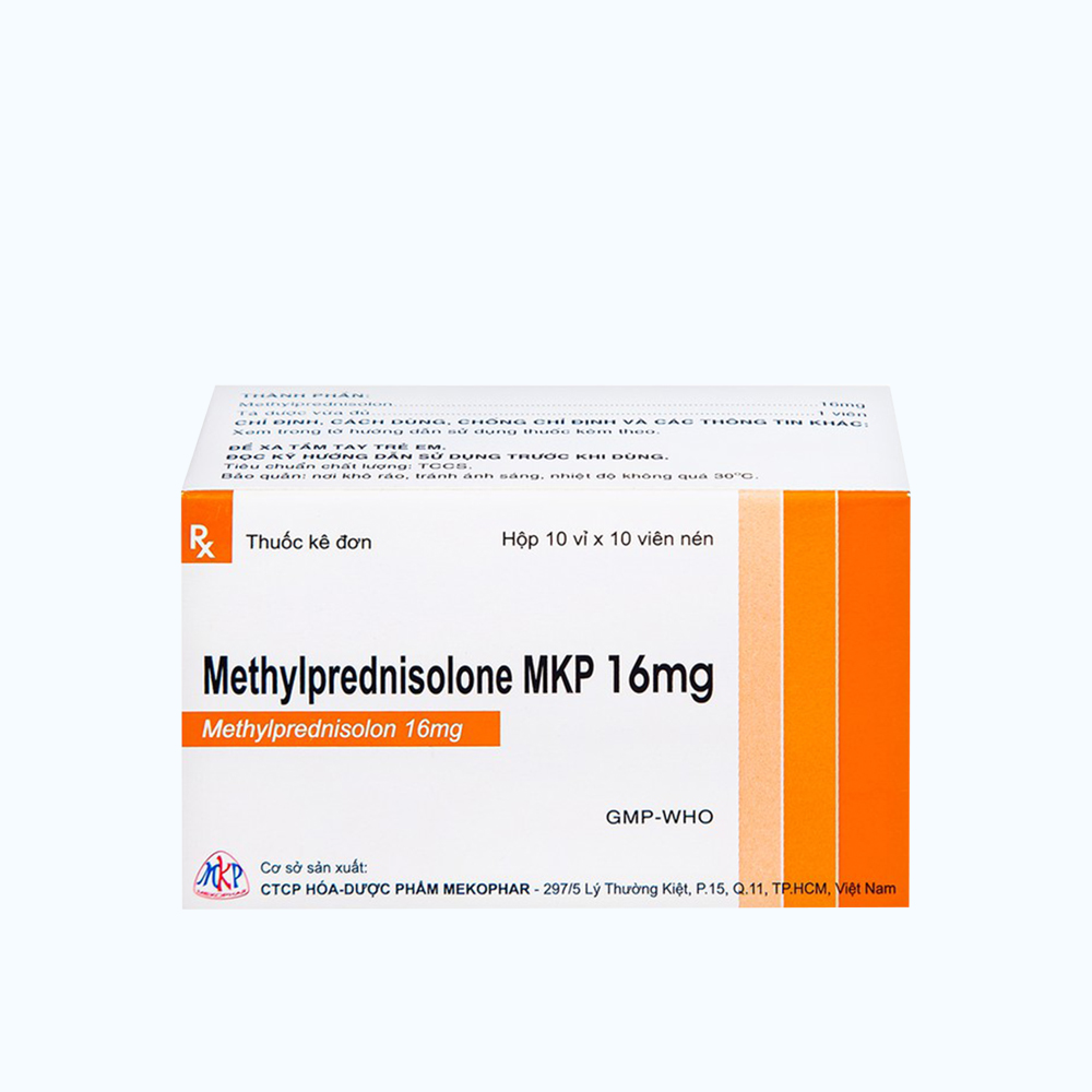 Methyl prednisolone 16mg (Hop 10 x 10 vien)