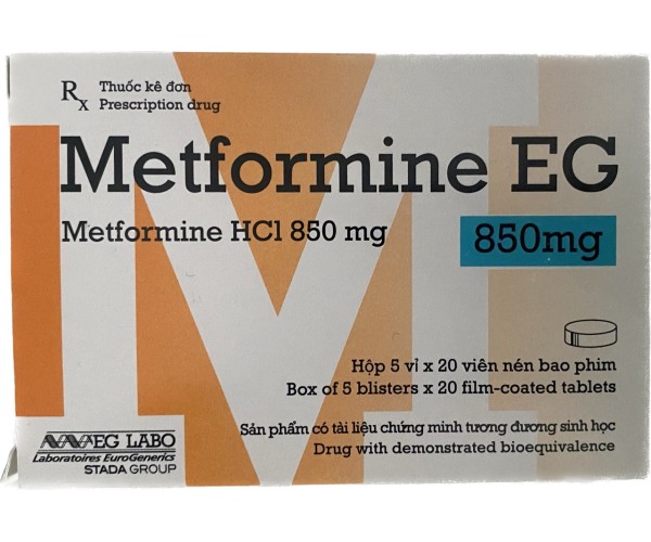 Metformine EG 850mg (Hộp 5 vỉ x 20 viên)