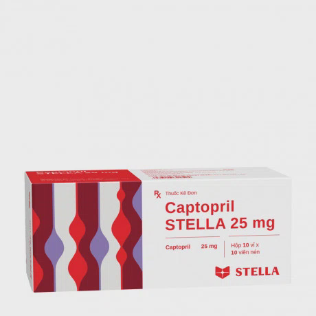 Captopril Stella 25mg (10vi x 10vien)