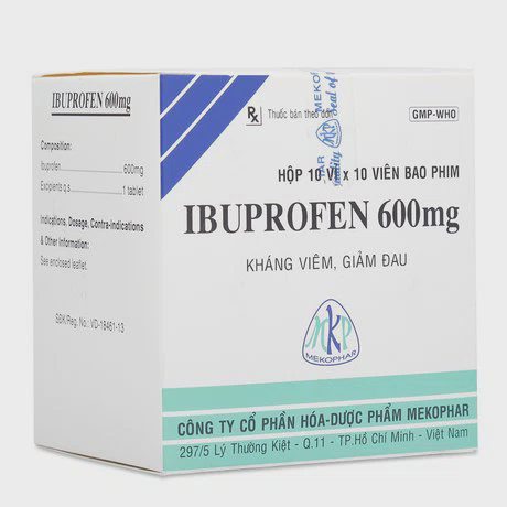 Ibuprofen 600mg Mekophar (10vi x 10vien)