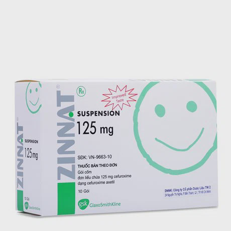 Cốm pha uống Zinnat 125mg điều trị nhiễm khuẩn (hộp 10 gói)