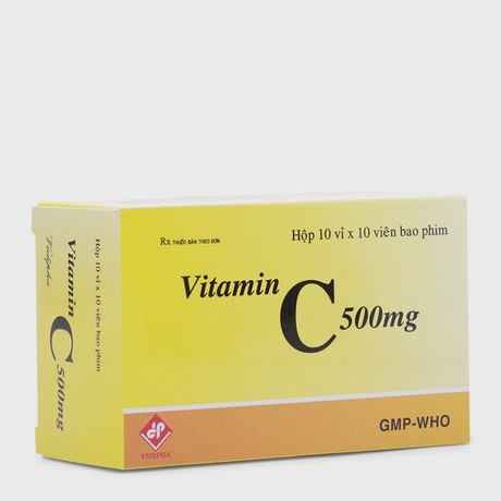 Vitamin C 500mg màu cam (Hop 10 Vi x 10 vien) Vidipha