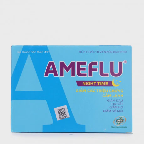 Ameflu Night Time (Hộp 10 vỉ x 10 viên)