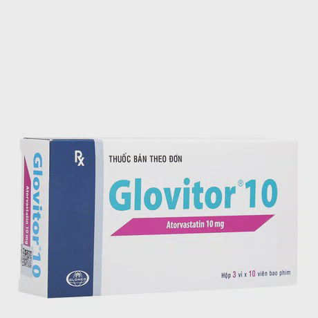 Viên nén bao phim Glovitor 10mg làm giảm cholesterol (3 vỉ x 10 viên)