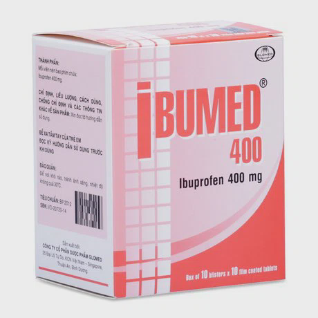 Viên nén bao phim Ibumed 400mg giảm đau, hạ sốt, chống viêm (10 vỉ x 10 viên)