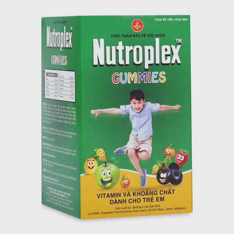 Thực phẩm chức năng bổ sung Vitamin và kẽm cho trẻ em Nutroplex Gummies (hộp 60 viên)