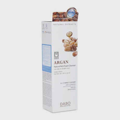 Sữa rửa mặt phục hồi da, ngừa mụn và cải thiện thâm nám Dabo Argan 3 in 1 (180ml)