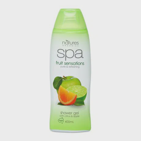 Gel tắm tẩy tế bào chết dưỡng ẩm Spa Natures Organics Fruit Sensations Shower 400ml