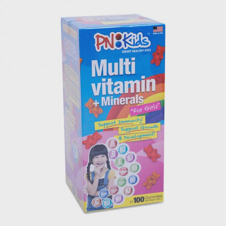 Viên uống PNi Kids Multi Vitamin + Minerals for girls hỗ trợ bổ sung vitamin cho bé gái  (100 viên)