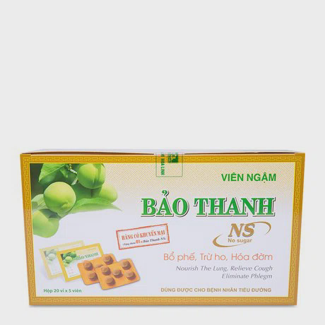 Vien ngam Bao Thanh khong duong (20Vi x 5vien)
