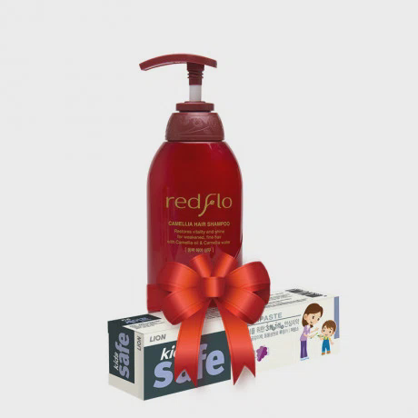 Dầu gội tinh chất thảo dược sơn trà Redflo (500ml) + Tặng kèm kem đánh răng trẻ em Kids Safe
