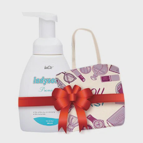 Bọt vệ sinh phụ nữ Ladysoft Premium (250ml) + Tặng kèm 1 túi Tote thời trang