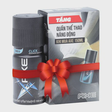 Xịt khử mùi toàn thân cho nam Axe Click (150ml) + Tặng kèm quần thể thao năng động