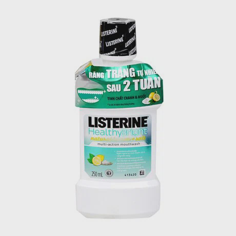 Nước Súc Miệng LISTERINE Healthy Bright Natural Giúp Răng Trắng Sáng Tự Nhiên (Chai 250ml)