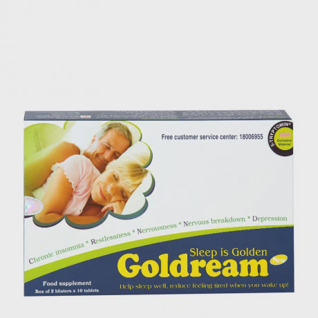 Thực phẩm bảo vệ sức khỏe hỗ trợ giúp ngủ ngon Goldream (Hộp 2 vỉ x 10 viên)