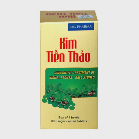 Thực phẩm bảo vệ sức khỏe hỗ trợ làm giảm các triệu chứng của bệnh sỏi thận, sỏi mật Kim tiền thảo (Hộp 1 chai x 100 viên)