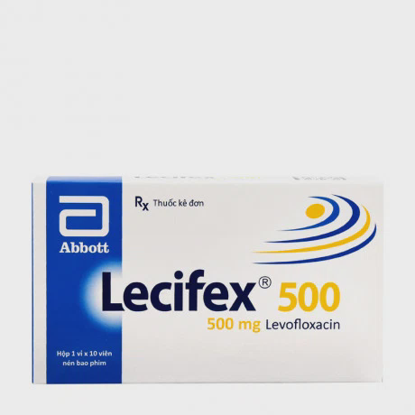 Viên nén Lecifex 500mg điều trị viêm xoang, viêm phế quản, viêm phổi (1 vỉ x 10 viên)