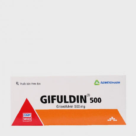 Viên nén Gifuldin 500mg điều trị nhiễm nấm da, tóc, móng (2 vỉ x 10 viên)