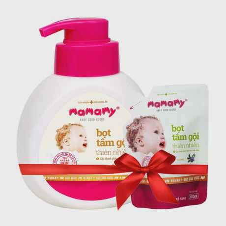 Bọt tắm gội thiên nhiên cho em bé Mamamy Fancy (200ml) + Tặng kèm túi bọt tắm gội Mamamy (200g)
