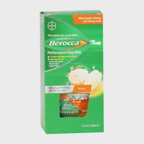 Viên sủi bổ sung vitamin và khoáng chất Berocca Perfomance Fizzy Melt (Hộp 7 vỉ x 2 viên)
