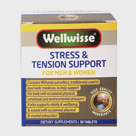 Thực phẩm bảo vệ sức khỏe giảm căng thẳng mệt mỏi Wellwisse Stress & Tension Support (Hộp 30 viên)