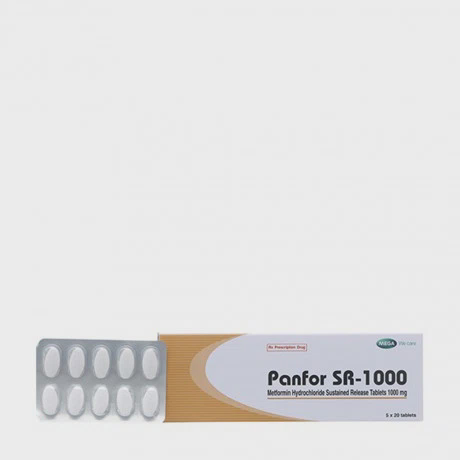 Viên phóng thích chậm Panfor SR - 1000mg điều trị đái tháo đường tuýp 2 (5 vỉ x 20 viên)