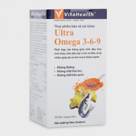 Thực phẩm bảo vệ sức khỏe hỗ trợ tim mạch Ultra Omega 3-6-9 (30 viên/hộp)