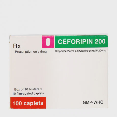 Ceforipin 200mg (Hộp 10 vỉ x 10 viên)