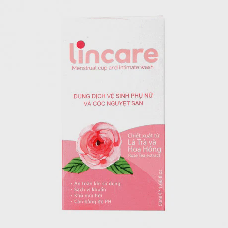 Dung dịch vệ sinh phụ nữ và cốc nguyệt san Lincare (50ml)