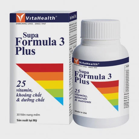 Thực phẩm bảo vệ sức khỏe bổ sung vitamin và chất khoáng cho cơ thể Supa Formula 3 Plus (30 viên/hộp)