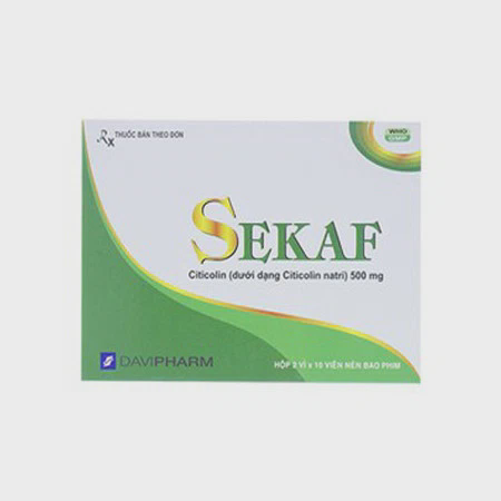 Viên nén Sekaf 500mg trị các rối loạn mạch máu não, Parkinson và chấn thương đầu (2 vỉ x 10 viên)