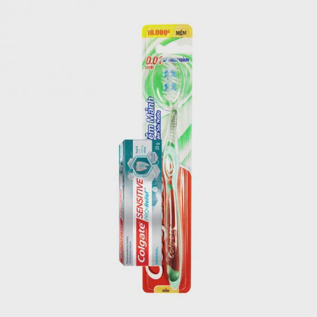 Bàn chải đánh răng mềm mảnh chăm sóc nướu Colgate + Tặng kem đánh răng Colgate (20g)