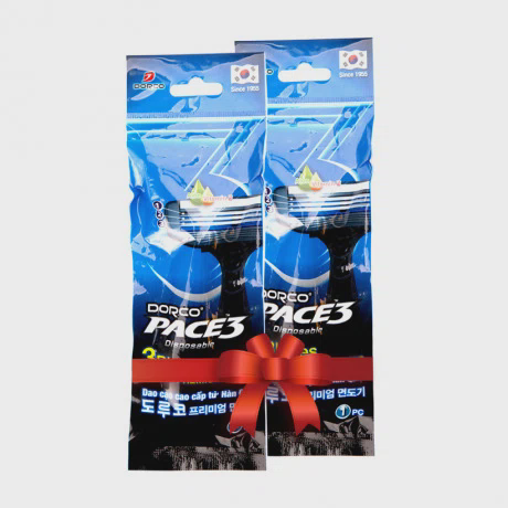 Dao cạo râu cao cấp Dorco Pace 3 (1 cái/vỉ) + Tặng vỉ 1 cái dao cạo râu Dorco Pace 3 cùng loại